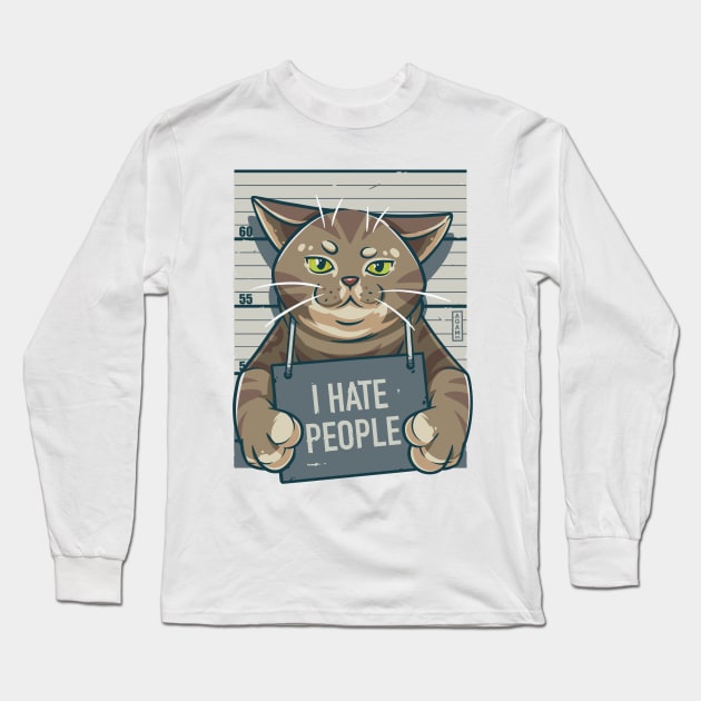 I Hate People Long Sleeve T-Shirt by AGAMUS